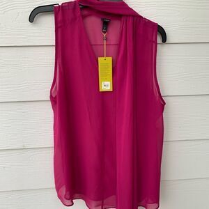 6th & Lane Fuschia Transparent Blouse size 16 Junior